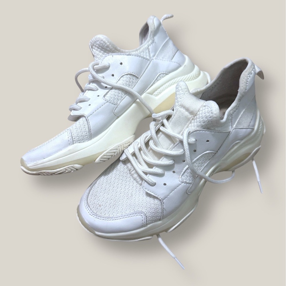 Steve Madden White Off White Chunky Stretch Sneaker Women's 7.5